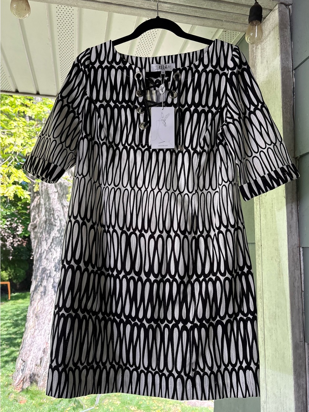 Vintage Tibi “Swirl” Collection Black and White Shift Dress - Brand New w/ Tags